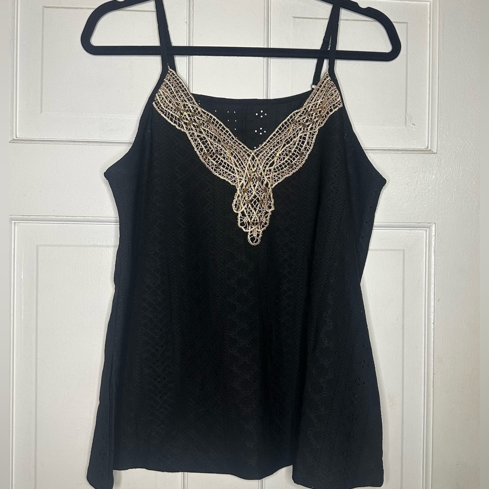 Elegant Black Lace Trim Top